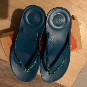 Blue Flip Flops with Glitter Straps